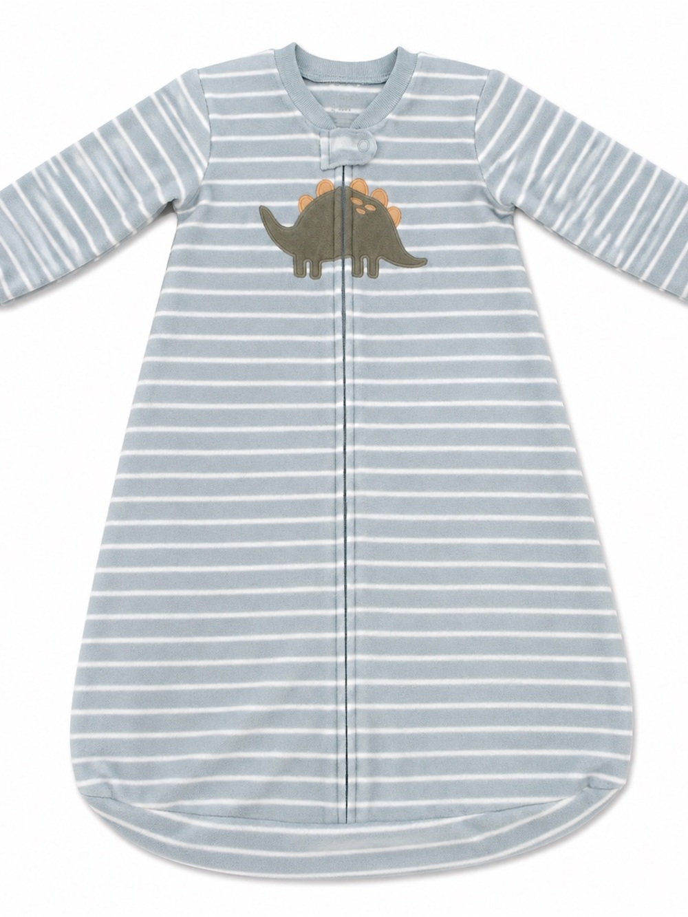 Light Blue & White Striped Dinosaur Sleep Sack